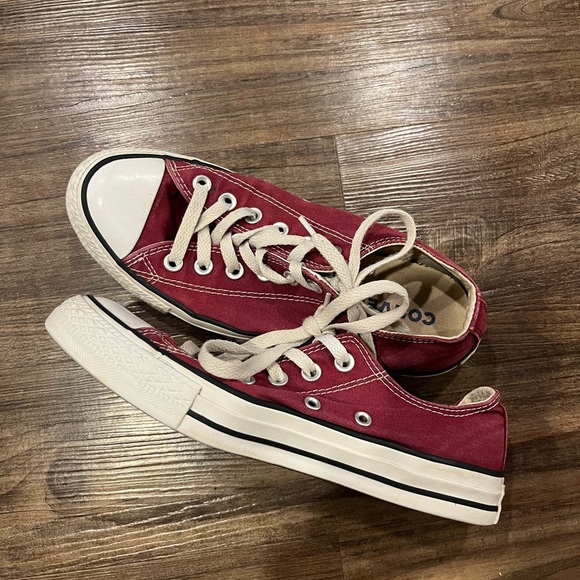 Converse Red and White Canvas Sneakers - Picture 2 of 4